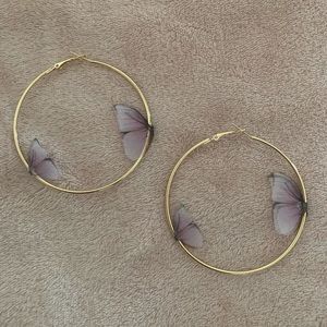 Butterfly Hoop Earrings